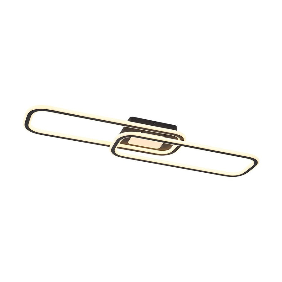 LightFixturesUSA - Minimalist Linear Rectangular Ring Dimmable LED Ceiling Light - Ceiling Light - Black - 