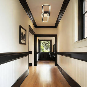 LightFixturesUSA - Minimalist Linear Rectangular Ring Dimmable LED Ceiling Light - Ceiling Light - Black - 