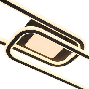 LightFixturesUSA - Minimalist Linear Rectangular Ring Dimmable LED Ceiling Light - Ceiling Light - Black - 
