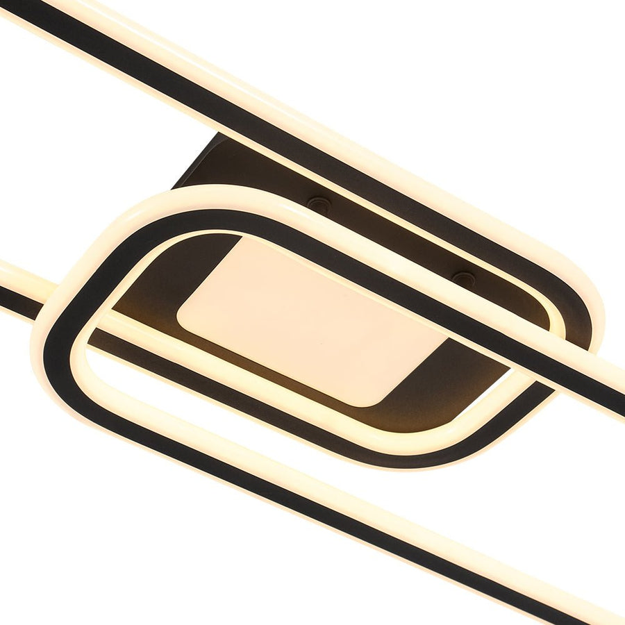 LightFixturesUSA - Minimalist Linear Rectangular Ring Dimmable LED Ceiling Light - Ceiling Light - Black - 