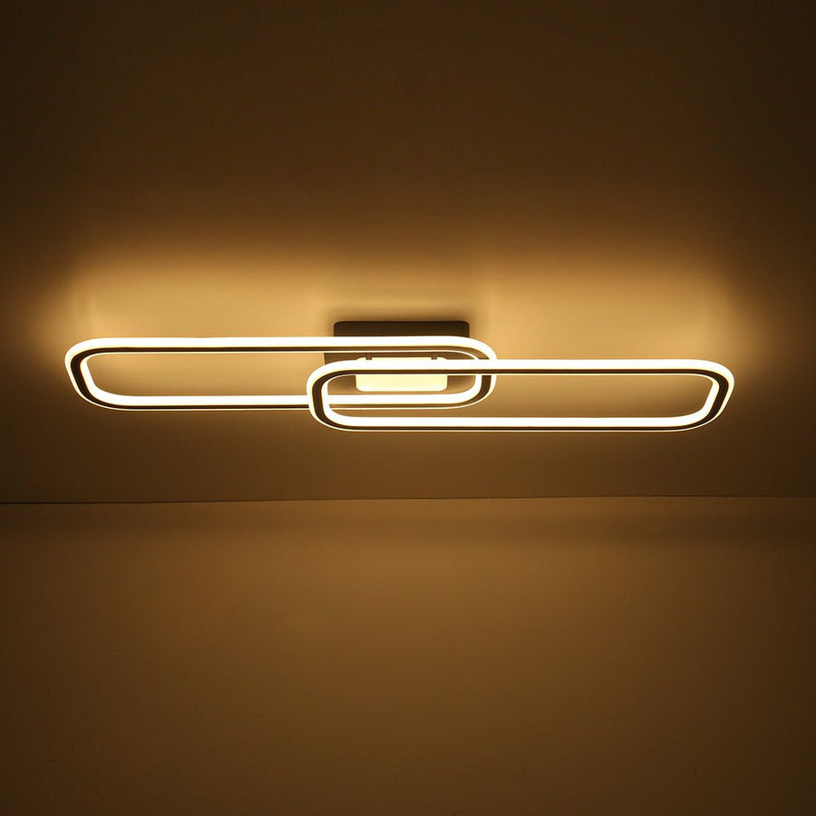 LightFixturesUSA - Minimalist Linear Rectangular Ring Dimmable LED Ceiling Light - Ceiling Light - Black - 
