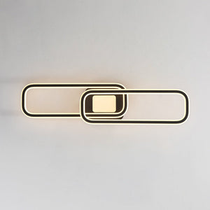LightFixturesUSA - Minimalist Linear Rectangular Ring Dimmable LED Ceiling Light - Ceiling Light - Black - 
