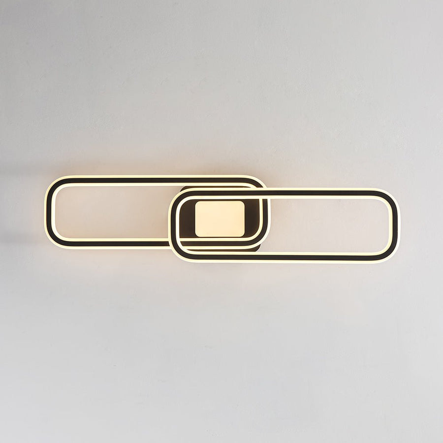 LightFixturesUSA - Minimalist Linear Rectangular Ring Dimmable LED Ceiling Light - Ceiling Light - Black - 