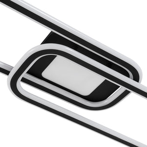 LightFixturesUSA - Minimalist Linear Rectangular Ring Dimmable LED Ceiling Light - Ceiling Light - Black - 