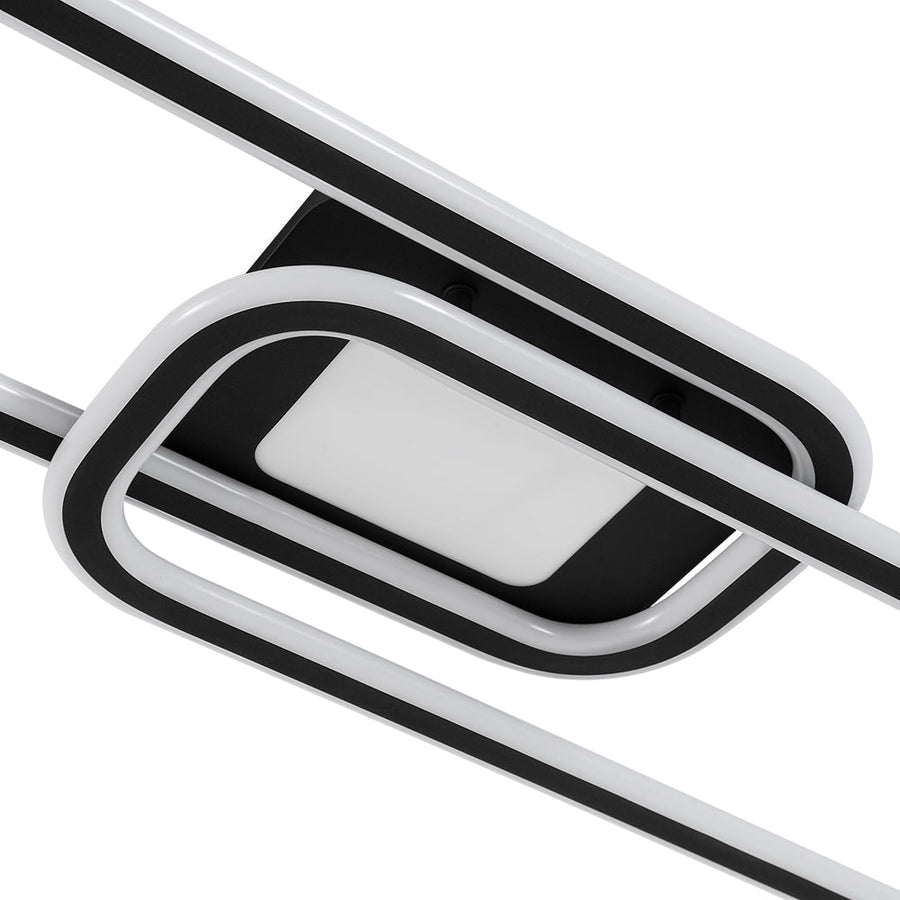 LightFixturesUSA - Minimalist Linear Rectangular Ring Dimmable LED Ceiling Light - Ceiling Light - Black - 