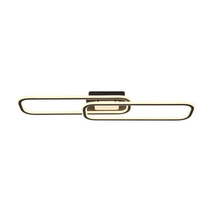 LightFixturesUSA - Minimalist Linear Rectangular Ring Dimmable LED Ceiling Light - Ceiling Light - Black - 