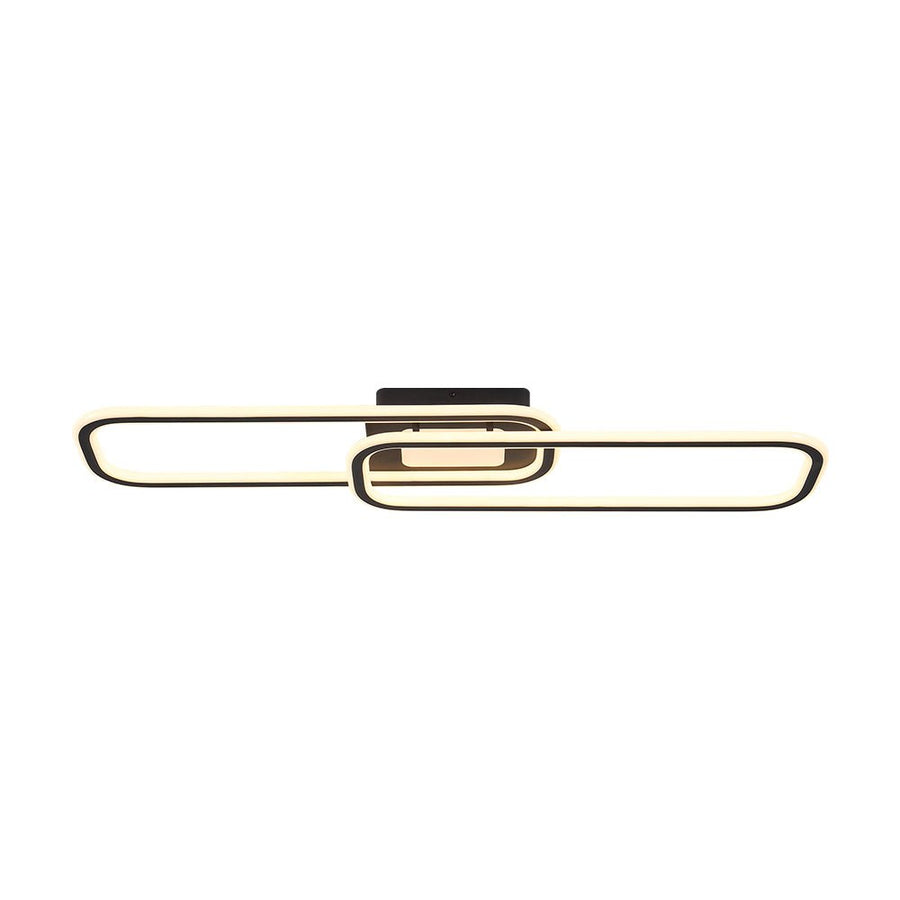 LightFixturesUSA - Minimalist Linear Rectangular Ring Dimmable LED Ceiling Light - Ceiling Light - Black - 