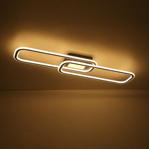 LightFixturesUSA - Minimalist Linear Rectangular Ring Dimmable LED Ceiling Light - Ceiling Light - Black - 