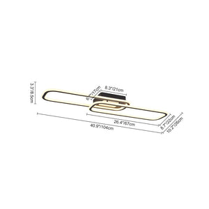 LightFixturesUSA - Minimalist Linear Rectangular Ring Dimmable LED Ceiling Light - Ceiling Light - Black - 