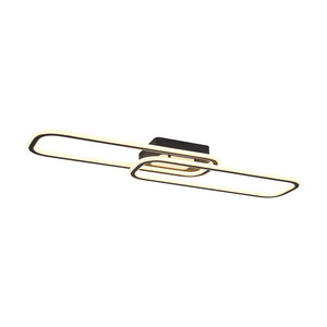 LightFixturesUSA - Minimalist Linear Rectangular Ring Dimmable LED Ceiling Light - Ceiling Light - Black - 
