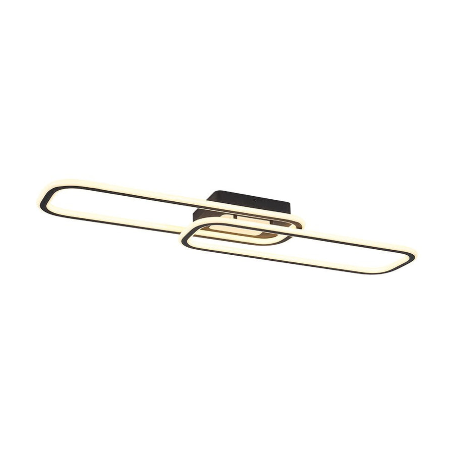 LightFixturesUSA - Minimalist Linear Rectangular Ring Dimmable LED Ceiling Light - Ceiling Light - Black - 