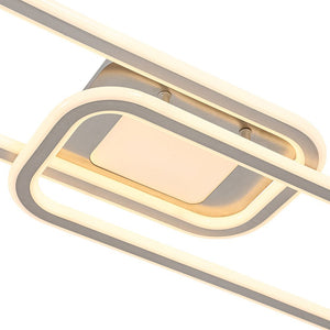 LightFixturesUSA - Minimalist Linear Rectangular Ring Dimmable LED Ceiling Light - Ceiling Light - Nickel - 