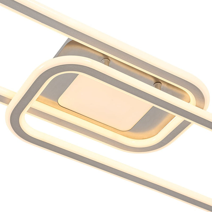 LightFixturesUSA - Minimalist Linear Rectangular Ring Dimmable LED Ceiling Light - Ceiling Light - Nickel - 