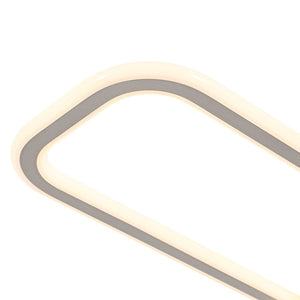 LightFixturesUSA - Minimalist Linear Rectangular Ring Dimmable LED Ceiling Light - Ceiling Light - Nickel - 