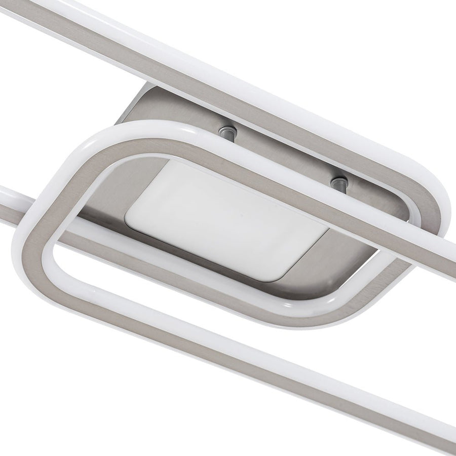 LightFixturesUSA - Minimalist Linear Rectangular Ring Dimmable LED Ceiling Light - Ceiling Light - Nickel - 