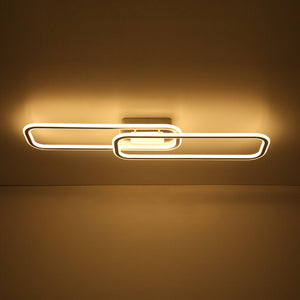 LightFixturesUSA - Minimalist Linear Rectangular Ring Dimmable LED Ceiling Light - Ceiling Light - Nickel - 