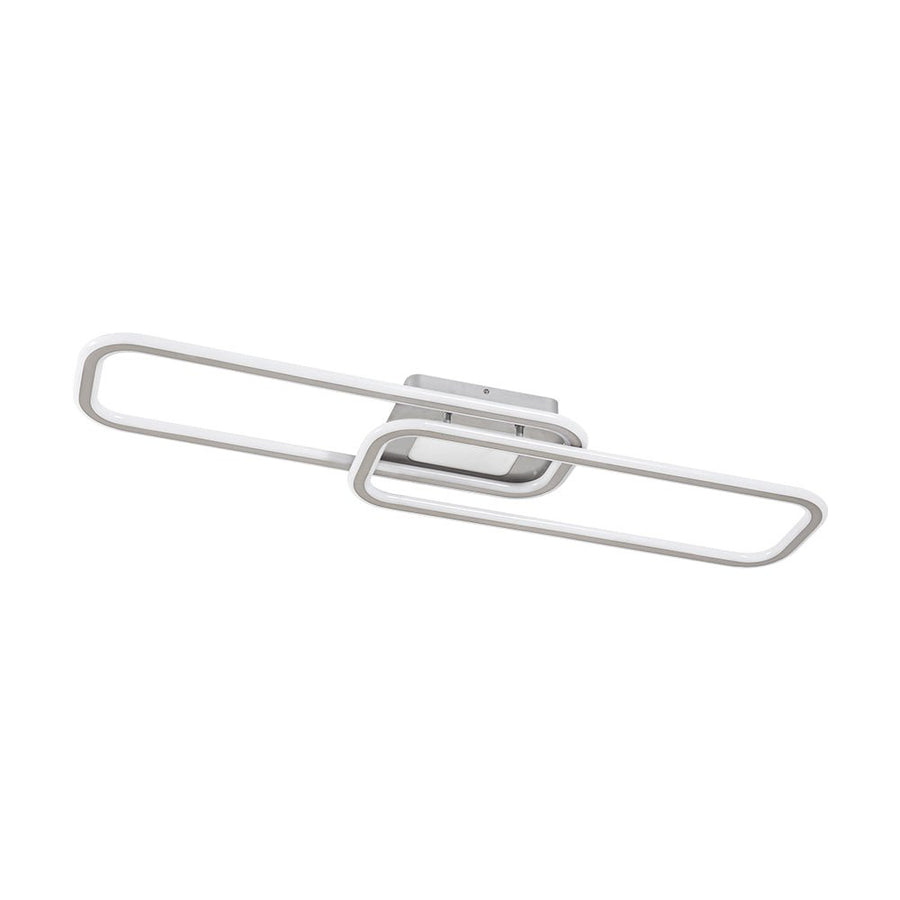 LightFixturesUSA - Minimalist Linear Rectangular Ring Dimmable LED Ceiling Light - Ceiling Light - Nickel - 
