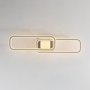 LightFixturesUSA - Minimalist Linear Rectangular Ring Dimmable LED Ceiling Light - Ceiling Light - Nickel - 