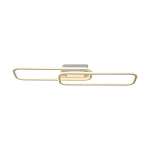 LightFixturesUSA - Minimalist Linear Rectangular Ring Dimmable LED Ceiling Light - Ceiling Light - Nickel - 