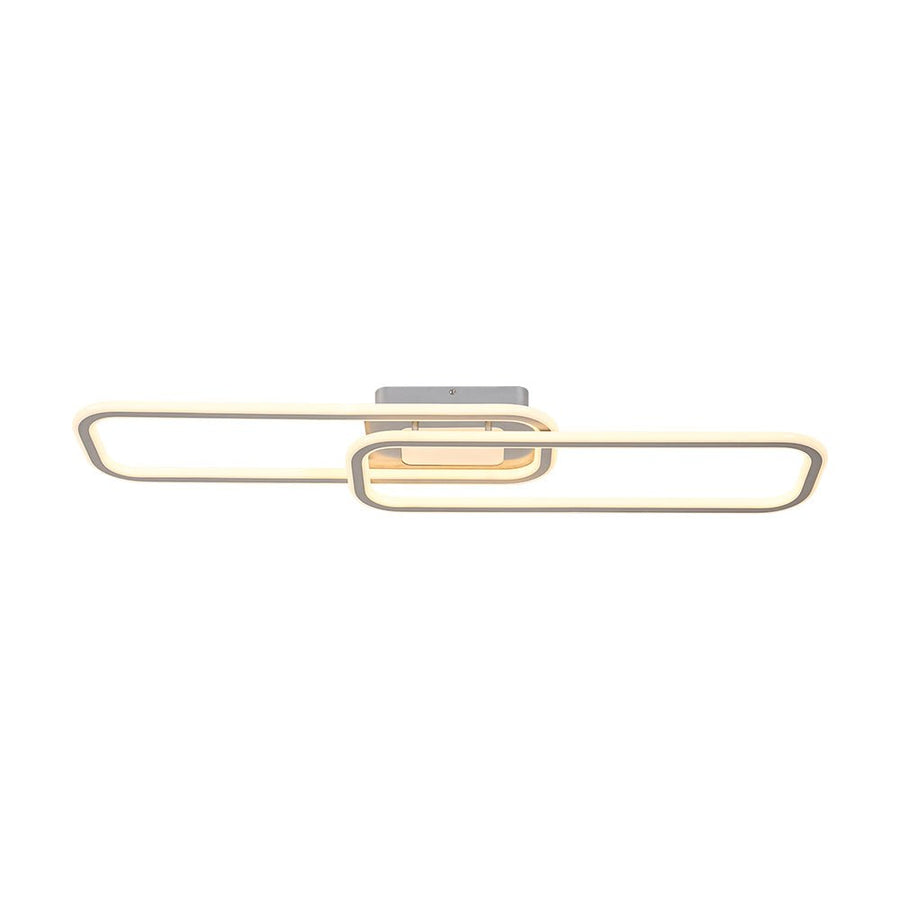 LightFixturesUSA - Minimalist Linear Rectangular Ring Dimmable LED Ceiling Light - Ceiling Light - Nickel - 