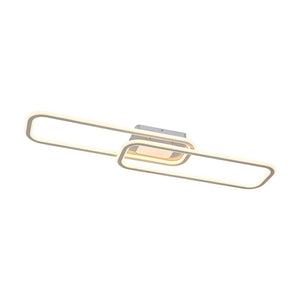 LightFixturesUSA - Minimalist Linear Rectangular Ring Dimmable LED Ceiling Light - Ceiling Light - Nickel - 