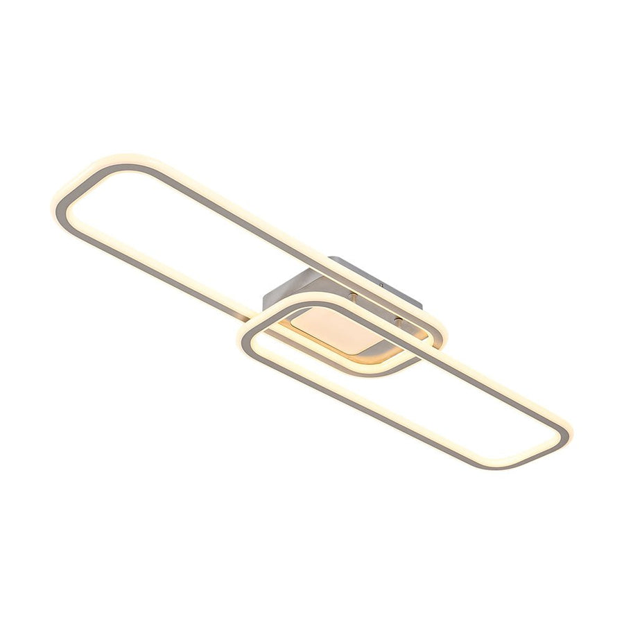 LightFixturesUSA - Minimalist Linear Rectangular Ring Dimmable LED Ceiling Light - Ceiling Light - Nickel - 