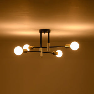 LightFixturesUSA - Minimalist Linear Tiered Sputnik Semi Flush Ceiling Light - Ceiling Light - 4 - Lt - 