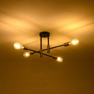 LightFixturesUSA - Minimalist Linear Tiered Sputnik Semi Flush Ceiling Light - Ceiling Light - 4 - Lt - 