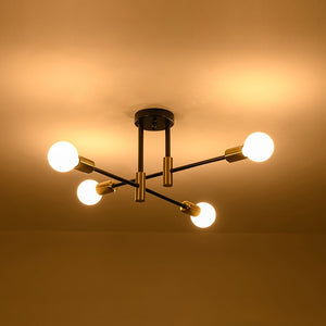 LightFixturesUSA - Minimalist Linear Tiered Sputnik Semi Flush Ceiling Light - Ceiling Light - 4 - Lt - 