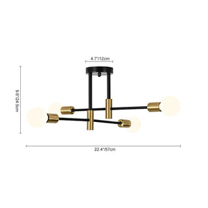 LightFixturesUSA - Minimalist Linear Tiered Sputnik Semi Flush Ceiling Light - Ceiling Light - 4 - Lt - 