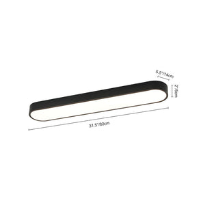 LightFixturesUSA - Minimalist Long Oval Dimmable LED Flush Mount Ceiling Light - Ceiling Light - Black - 