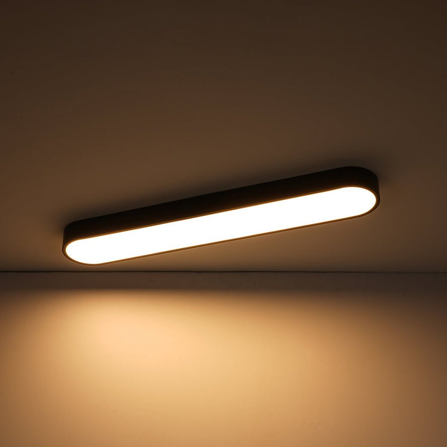 LightFixturesUSA - Minimalist Long Oval Dimmable LED Flush Mount Ceiling Light - Ceiling Light - Black - 