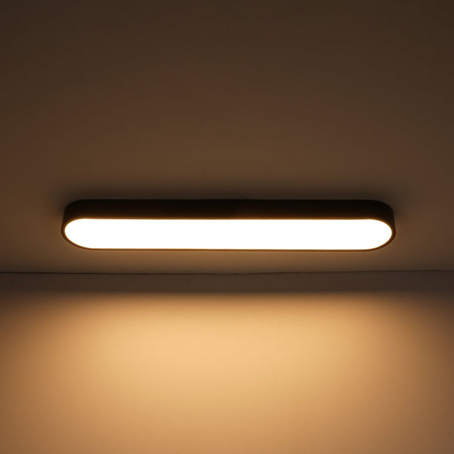 LightFixturesUSA - Minimalist Long Oval Dimmable LED Flush Mount Ceiling Light - Ceiling Light - Black - 