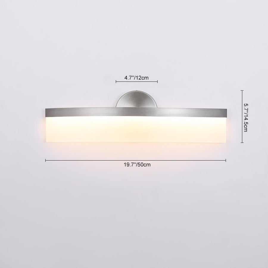 LightFixturesUSA - Minimalist Nickel Arched Dimmable LED Vanity Wall Light - Wall Sconce - Nickel - 