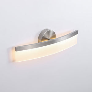 LightFixturesUSA - Minimalist Nickel Arched Dimmable LED Vanity Wall Light - Wall Sconce - Nickel - 