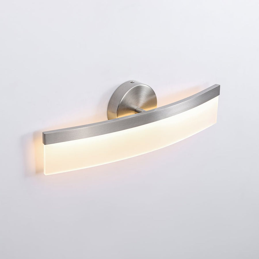 LightFixturesUSA - Minimalist Nickel Arched Dimmable LED Vanity Wall Light - Wall Sconce - Nickel - 