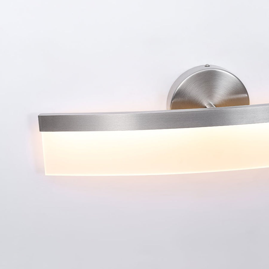 LightFixturesUSA - Minimalist Nickel Arched Dimmable LED Vanity Wall Light - Wall Sconce - Nickel - 