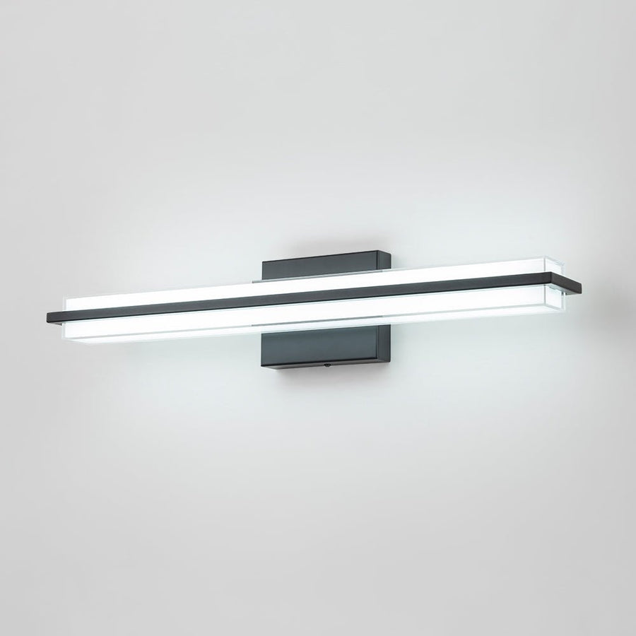 LightFixturesUSA - Minimalist Rectangle Dimmable LED Vanity Wall Light - Wall Sconce - Black - 
