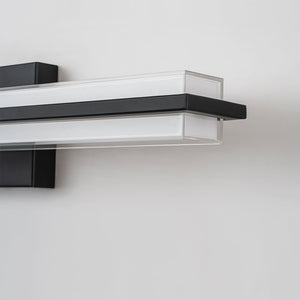 LightFixturesUSA - Minimalist Rectangle Dimmable LED Vanity Wall Light - Wall Sconce - Black - 
