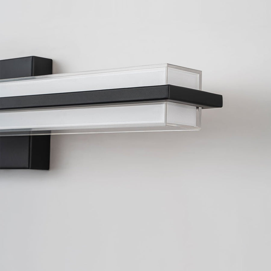 LightFixturesUSA - Minimalist Rectangle Dimmable LED Vanity Wall Light - Wall Sconce - Black - 