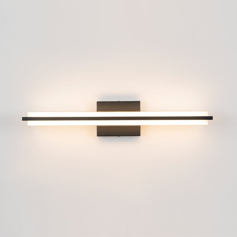 LightFixturesUSA - Minimalist Rectangle Dimmable LED Vanity Wall Light - Wall Sconce - Black - 