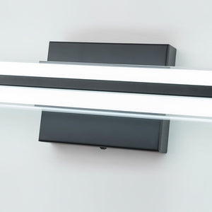 LightFixturesUSA - Minimalist Rectangle Dimmable LED Vanity Wall Light - Wall Sconce - Black - 