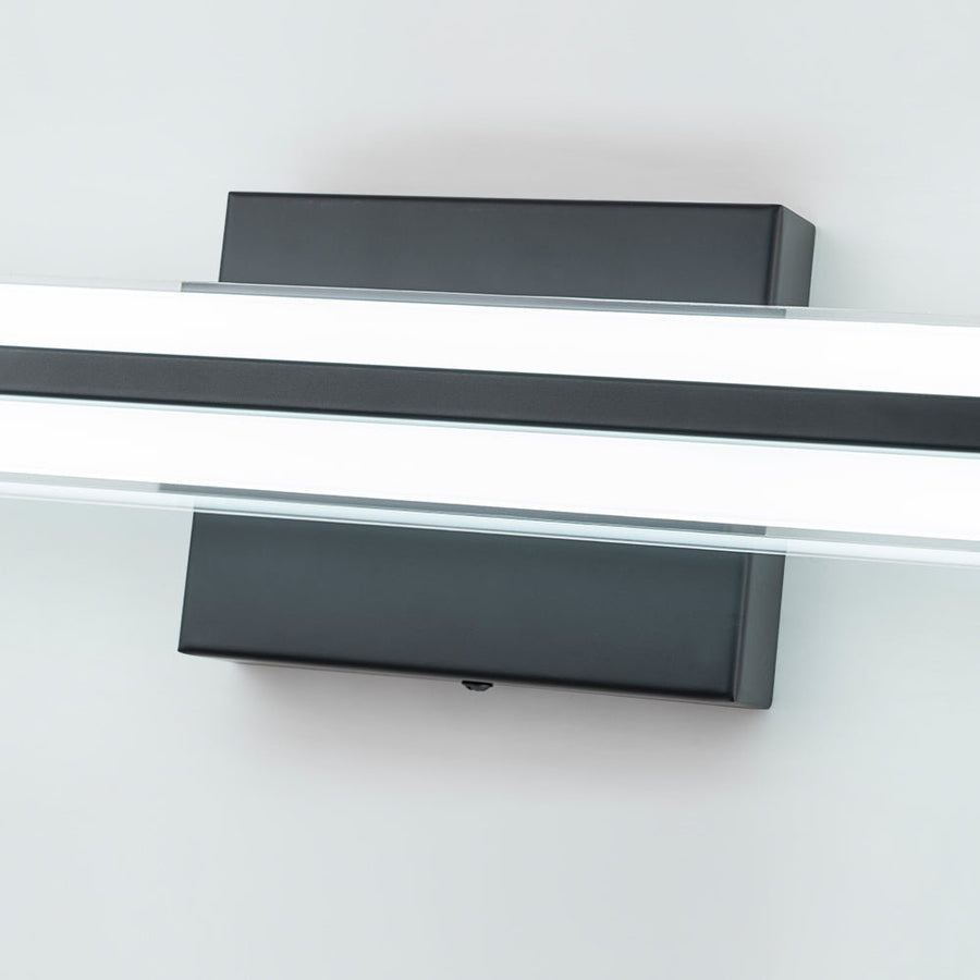 LightFixturesUSA - Minimalist Rectangle Dimmable LED Vanity Wall Light - Wall Sconce - Black - 