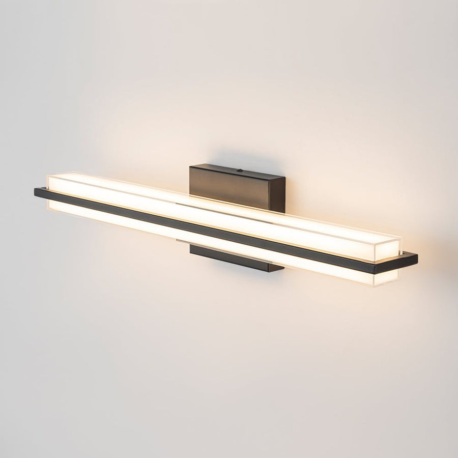 LightFixturesUSA - Minimalist Rectangle Dimmable LED Vanity Wall Light - Wall Sconce - Black - 