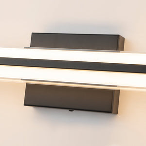 LightFixturesUSA - Minimalist Rectangle Dimmable LED Vanity Wall Light - Wall Sconce - Black - 