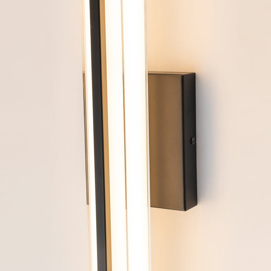 LightFixturesUSA - Minimalist Rectangle Dimmable LED Vanity Wall Light - Wall Sconce - Black - 
