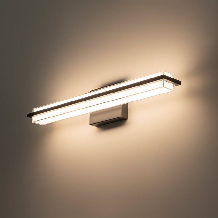 LightFixturesUSA - Minimalist Rectangle Dimmable LED Vanity Wall Light - Wall Sconce - Black - 