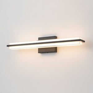 LightFixturesUSA - Minimalist Rectangle Dimmable LED Vanity Wall Light - Wall Sconce - Black - 