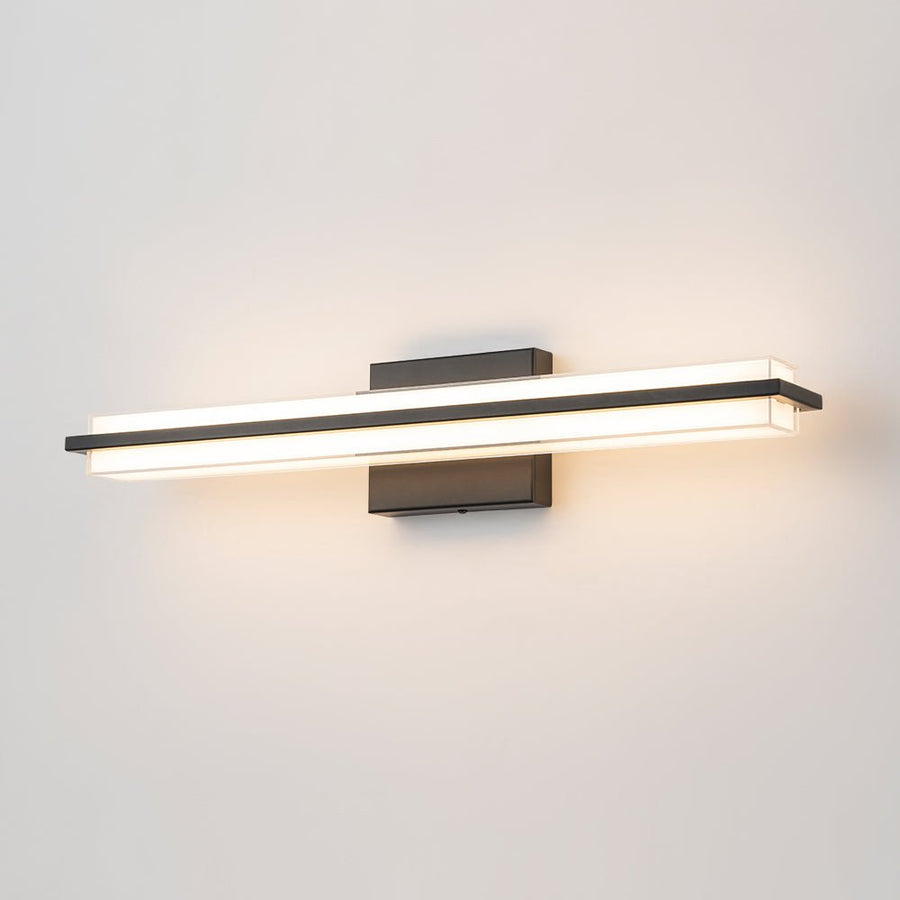 LightFixturesUSA - Minimalist Rectangle Dimmable LED Vanity Wall Light - Wall Sconce - Black - 