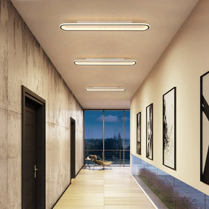 LightFixturesUSA-Minimalist Streamlined Oval Warm LED Ceiling Light-Ceiling Light-39in-